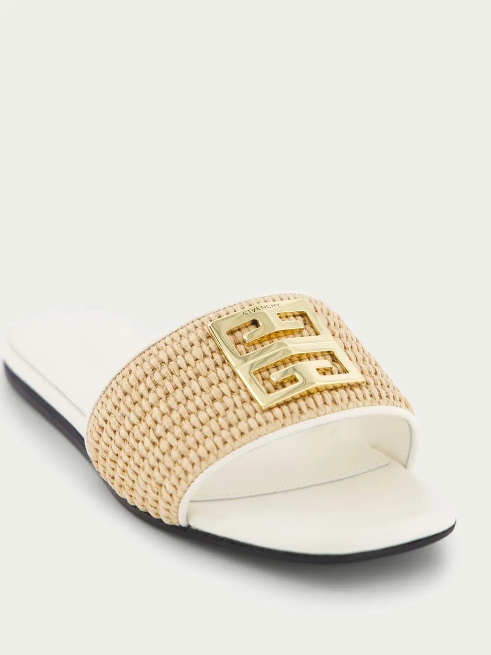 4G Raffia Flat Mules