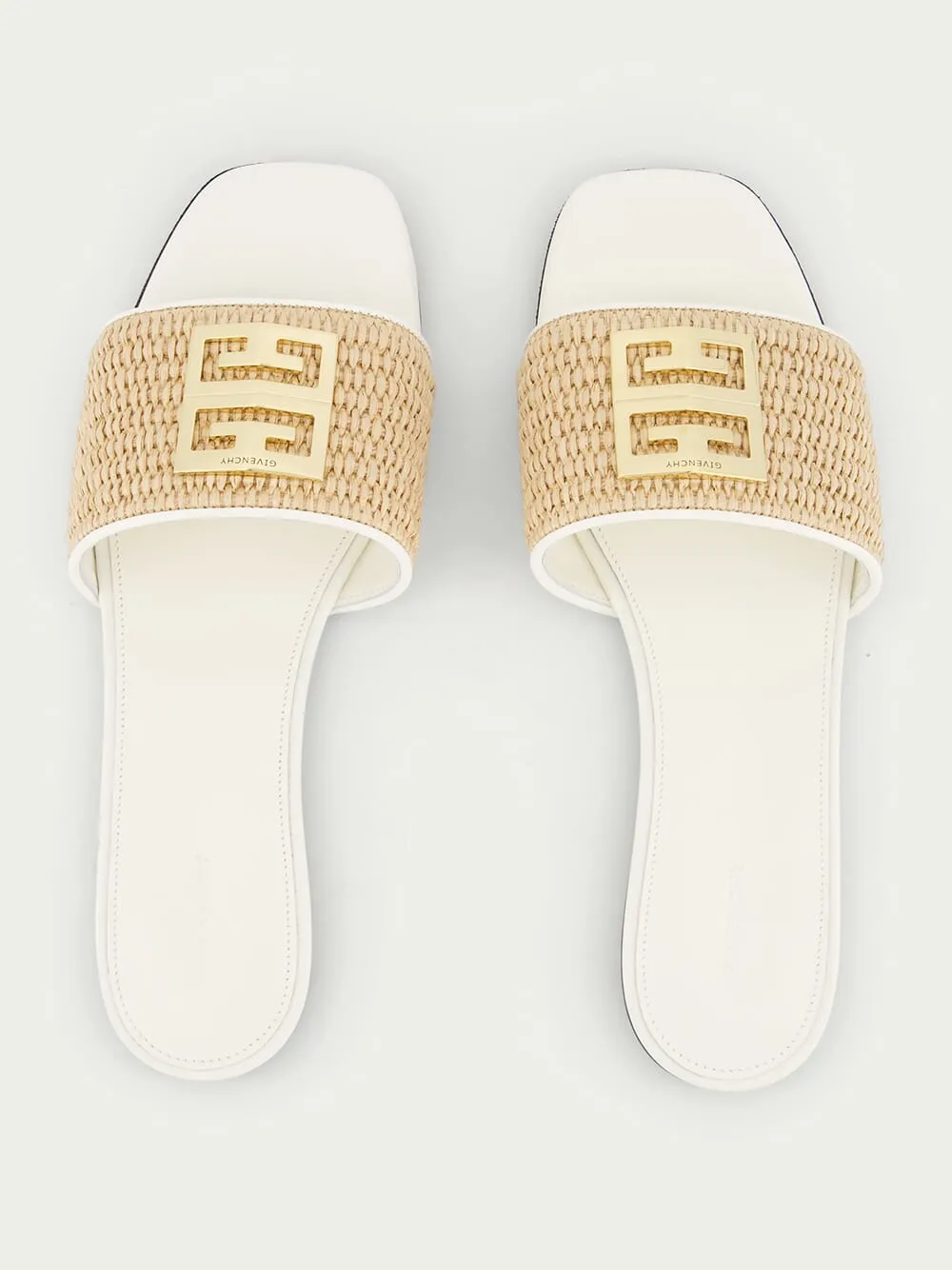 4G Raffia Flat Mules