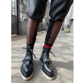 Acid Cloud black leather ankle boots