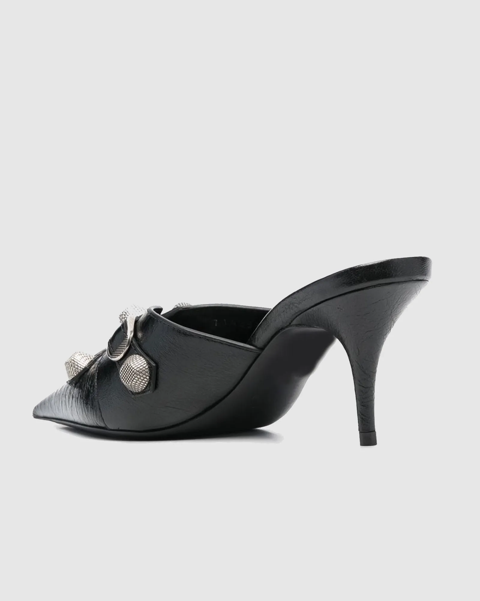 Afra Rivet Embellished Leather Mules In Black