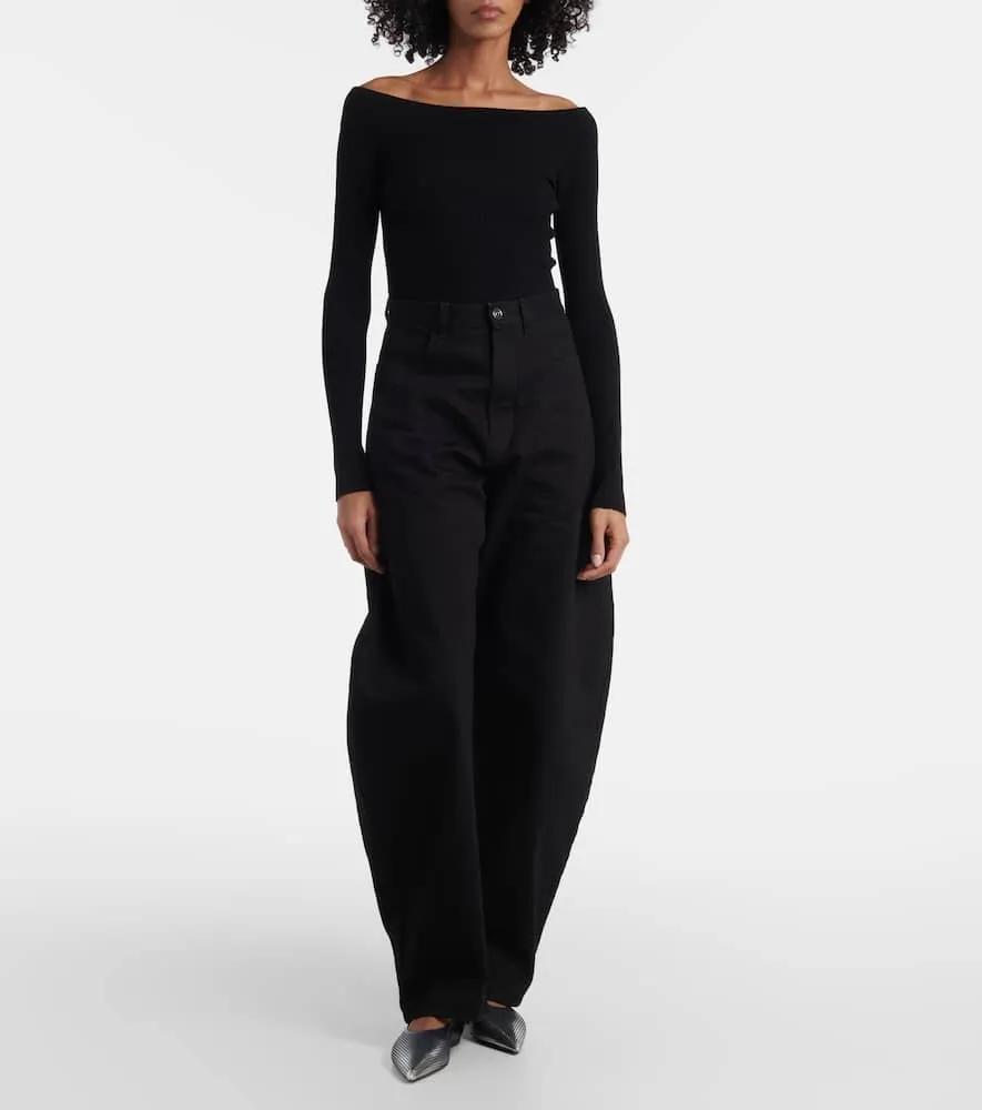 Alaia D√É¬©grad√É¬© fishnet leather ballet flats