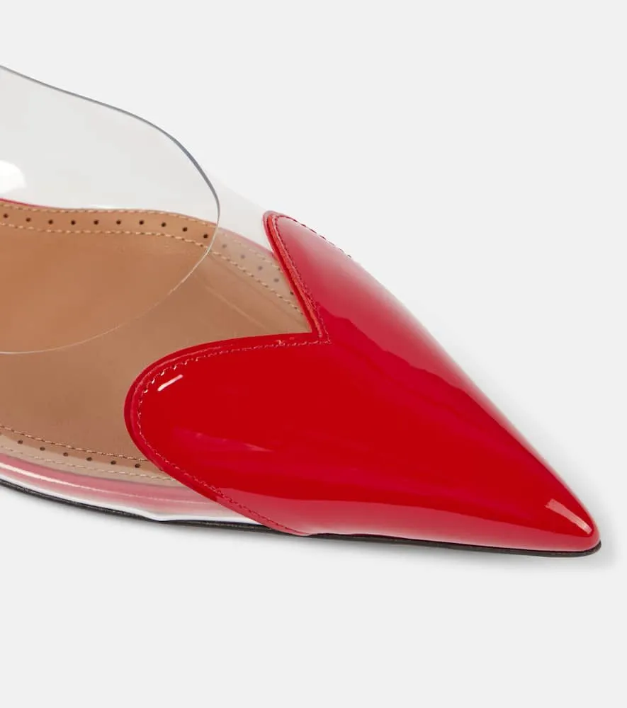 Alaia Le C√Ö¬ìur patent leather and PU slingback flats