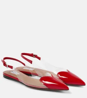 Alaia Le C√Ö¬ìur patent leather and PU slingback flats