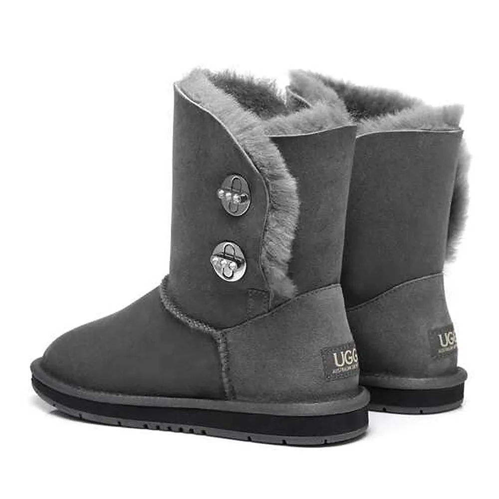 Australian Shepherd UGG® Boots Metal Turn Button with Crystal Short Layton, Diamond Boots #15561