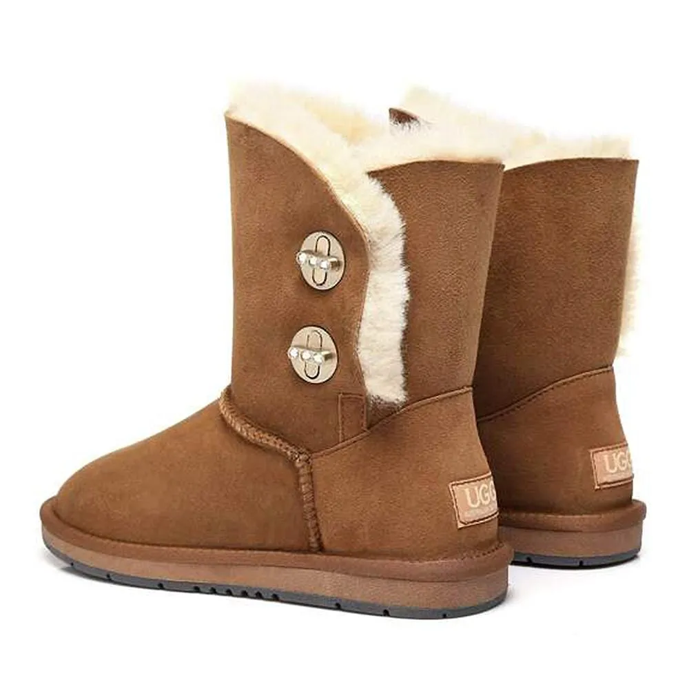 Australian Shepherd UGG® Boots Metal Turn Button with Crystal Short Layton, Diamond Boots #15561