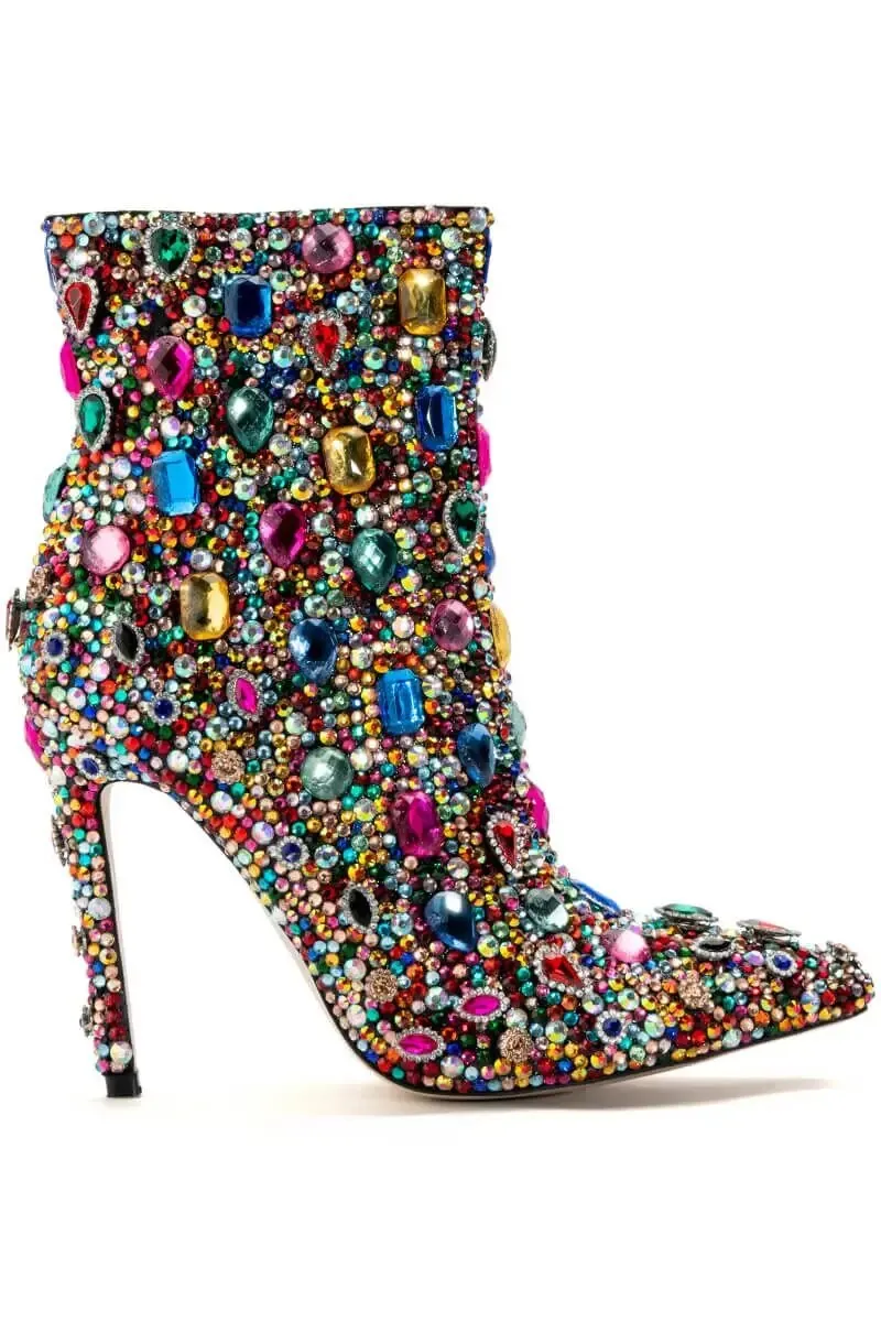 Azalea Wang Inspired Crystal Mid Calf Boots