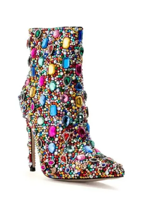 Azalea Wang Inspired Crystal Mid Calf Boots