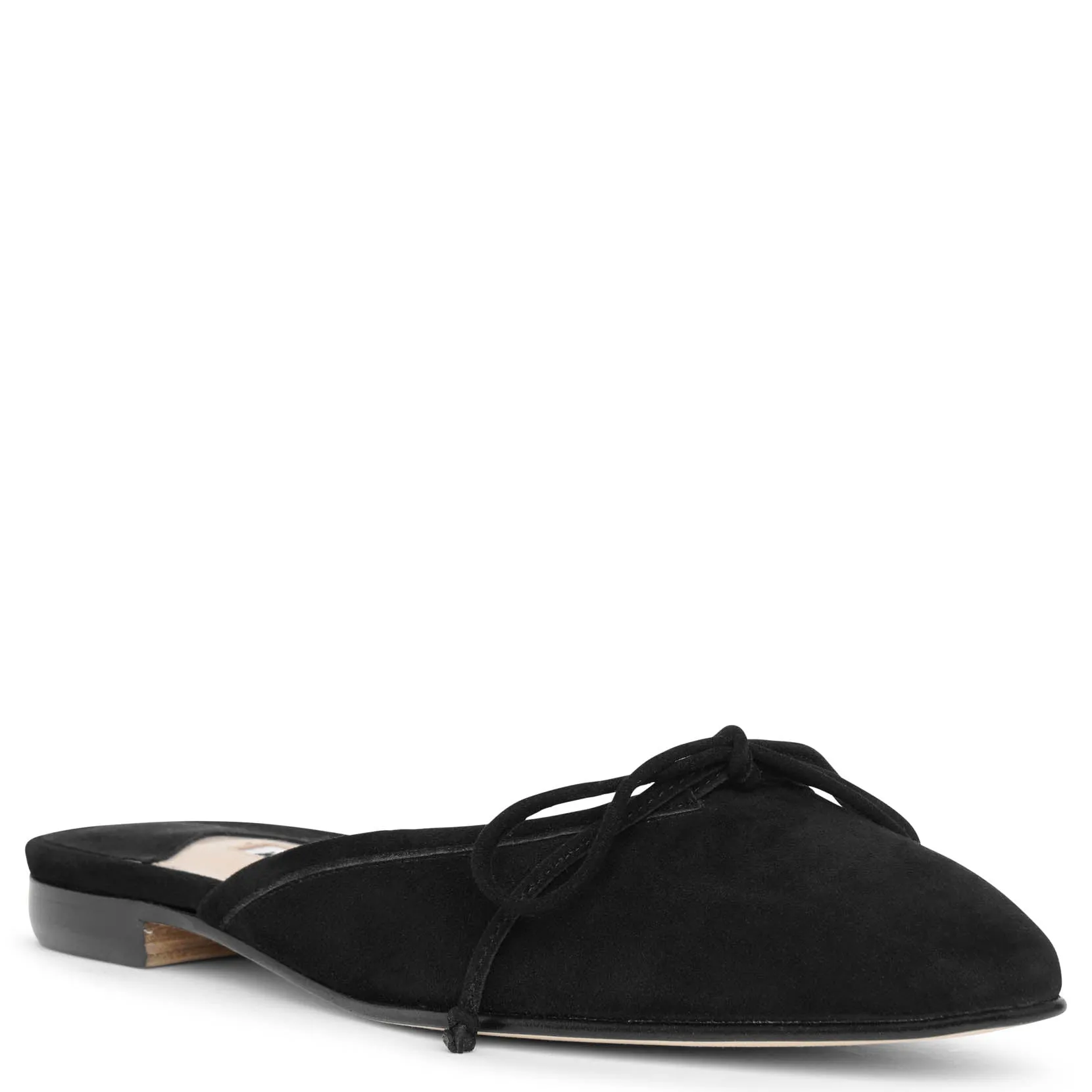 Ballerimu black suede flat mule