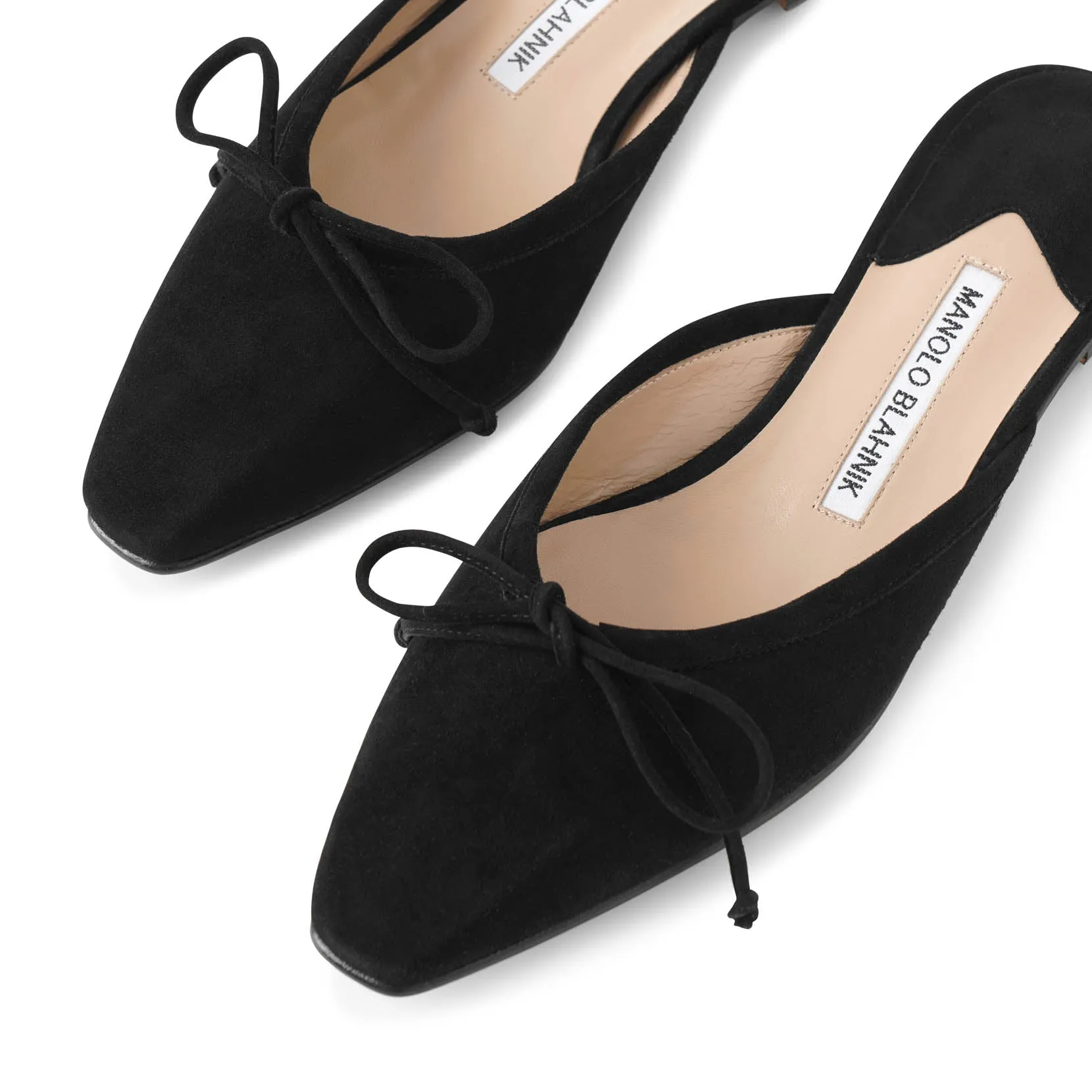 Ballerimu black suede flat mule