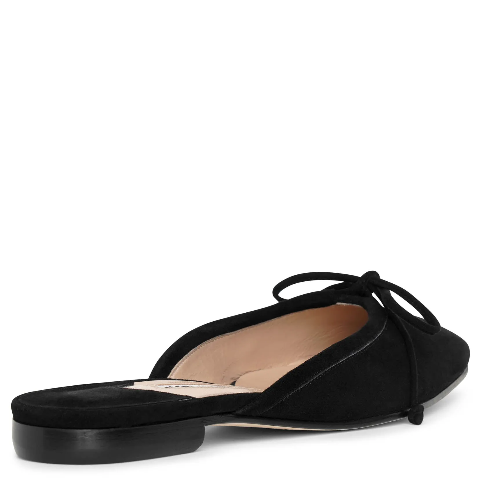 Ballerimu black suede flat mule