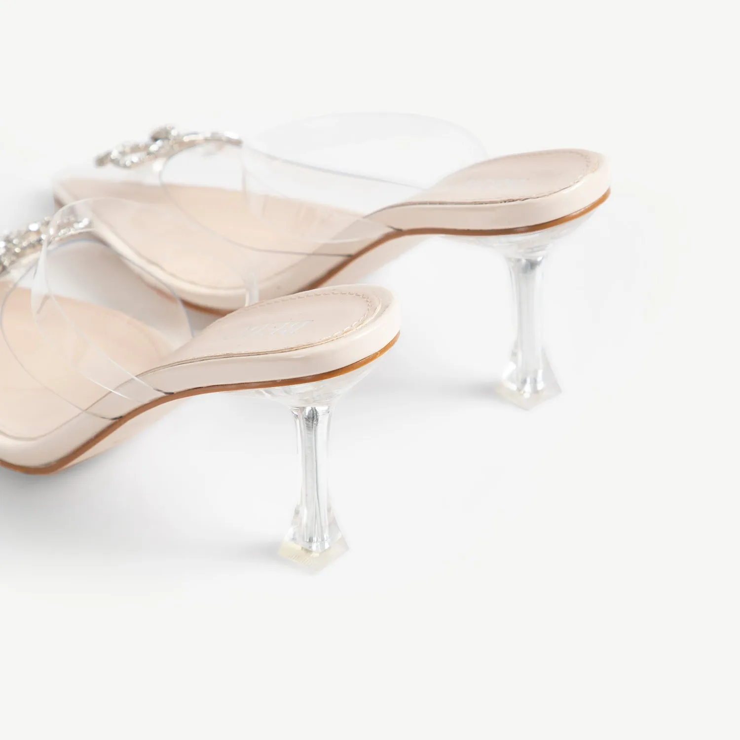 BEBO Rupika Perspex Mule in Nude