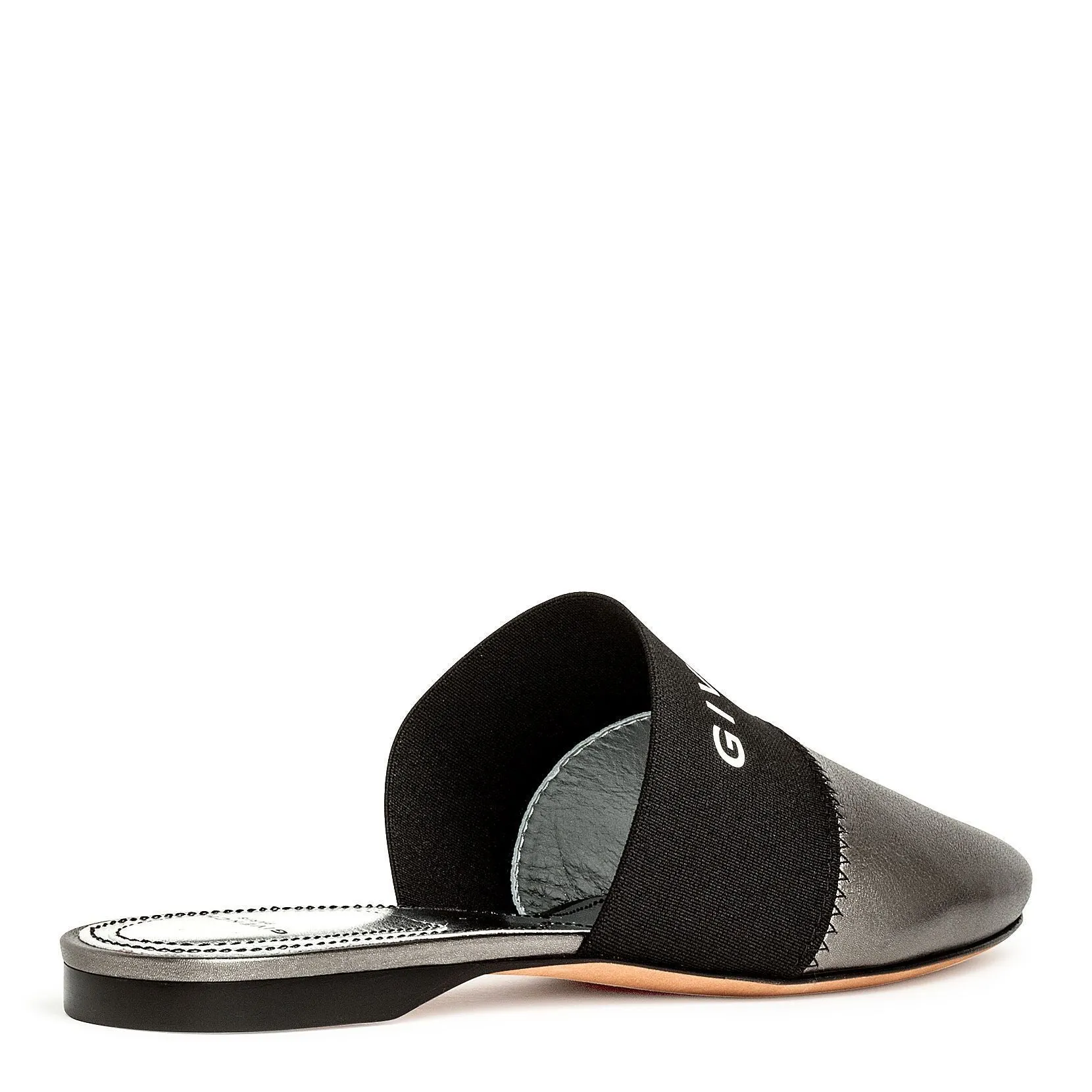 Bedford metallic leather flat mules