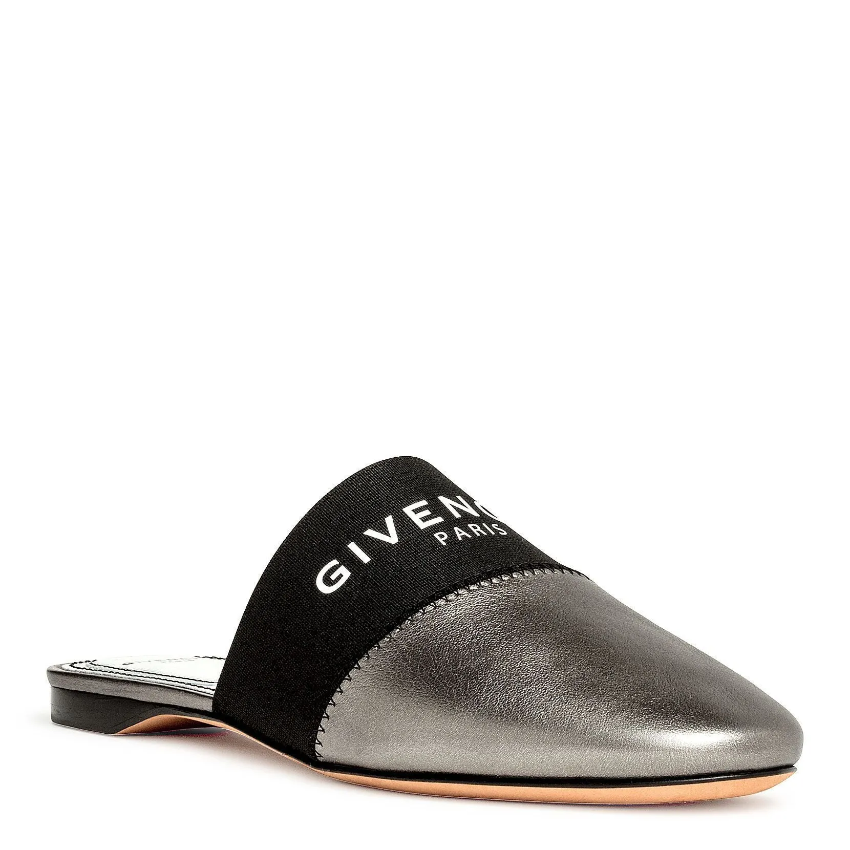 Bedford metallic leather flat mules