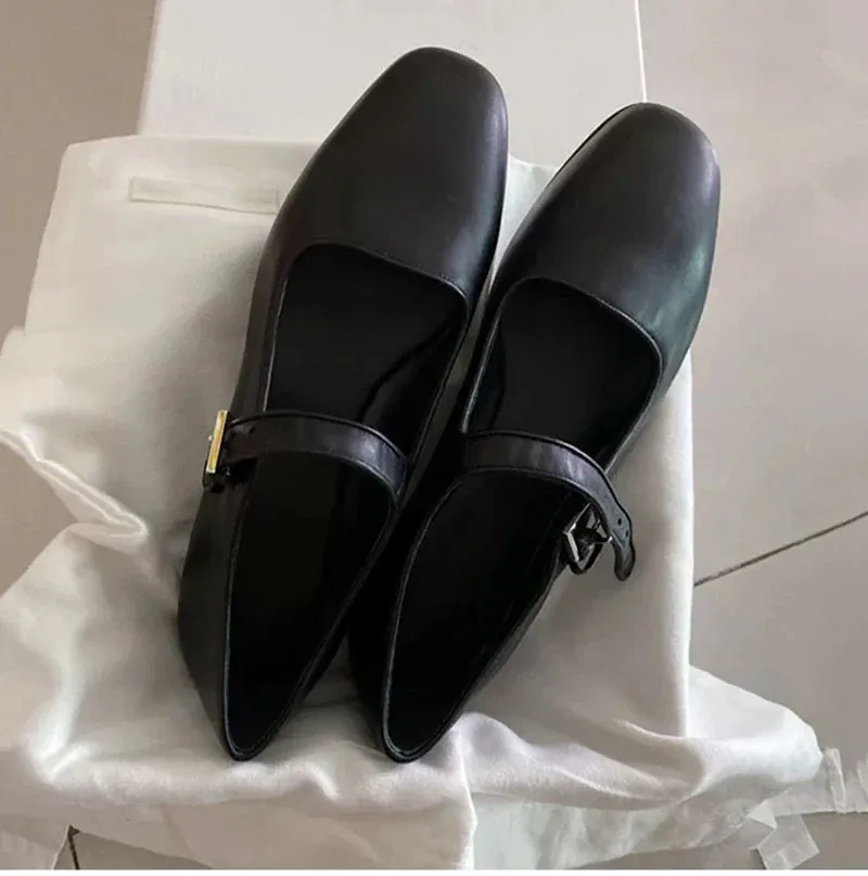 binfenxie 2024 Spring Autumn Designer Women Flats Shoes Fashion Ladies Buckle Loafer Shoes Female Elegant Shoes