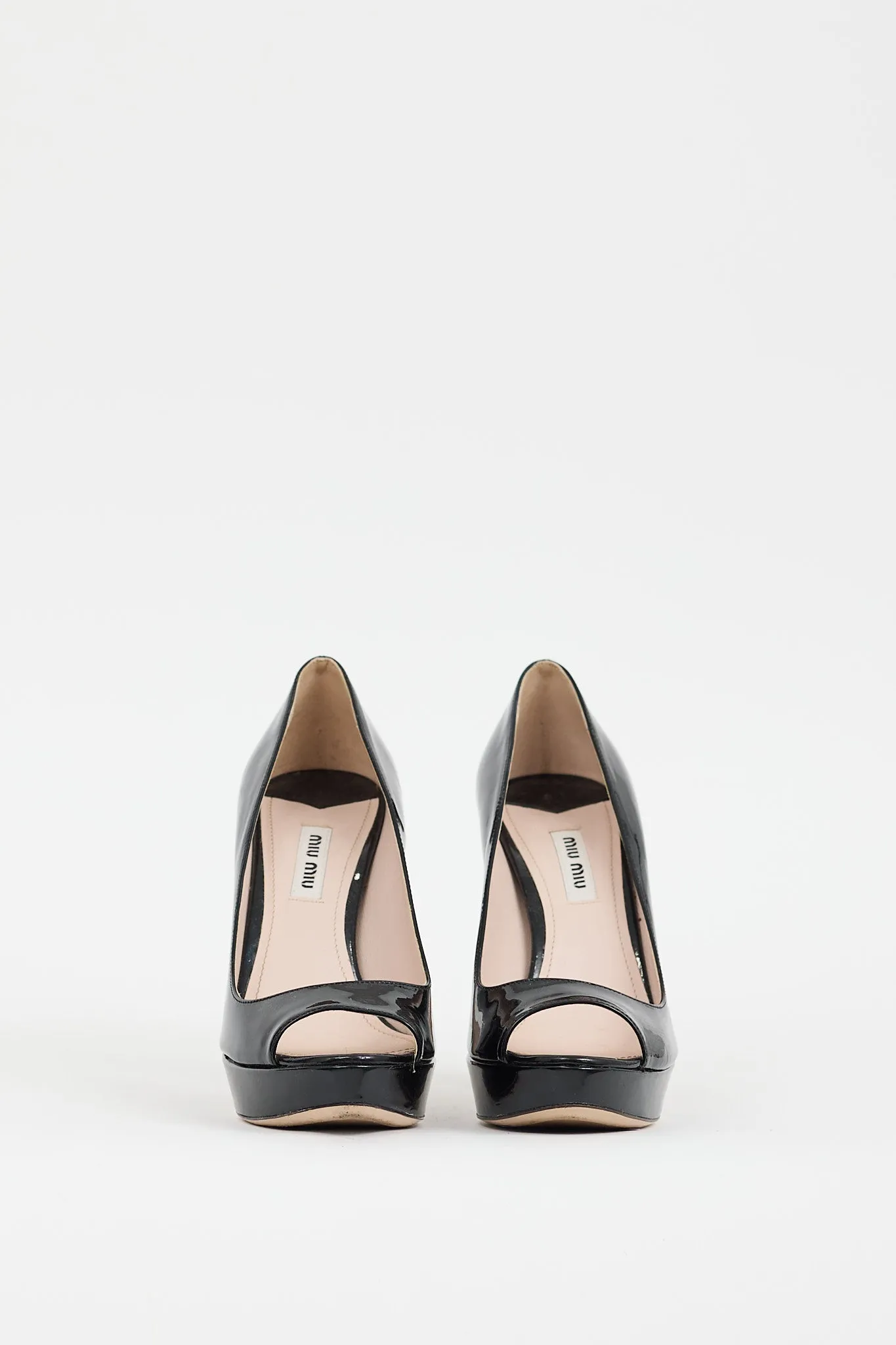 Black Patent Curved Heel Pump