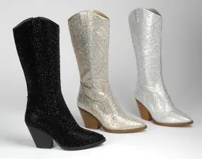 Black Rhinestone Cowgirl Boots