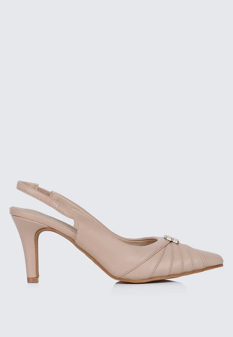 Bovis Comfy Heels In Nude Pink