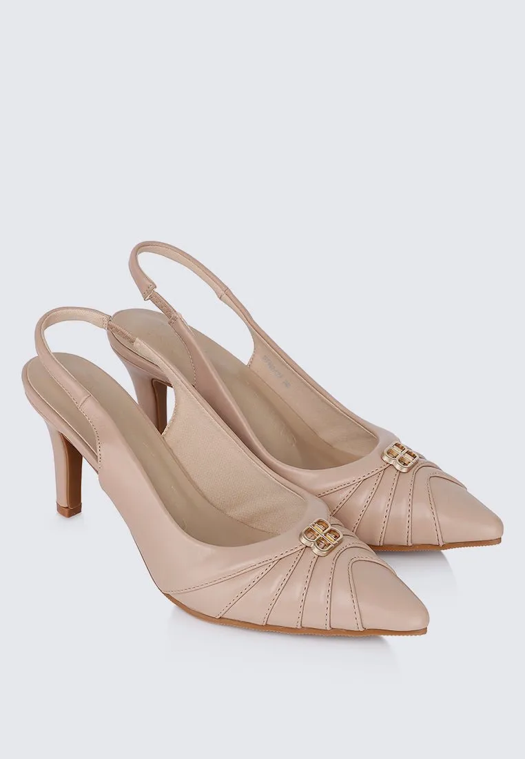 Bovis Comfy Heels In Nude Pink