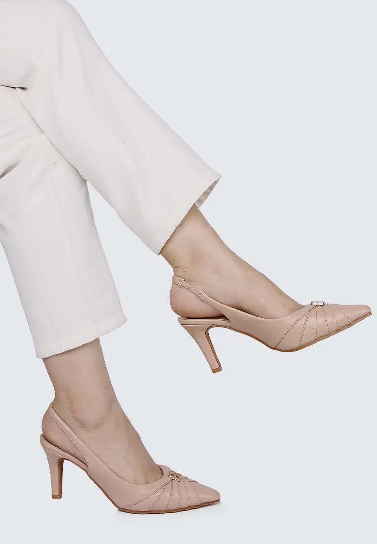 Bovis Comfy Heels In Nude Pink