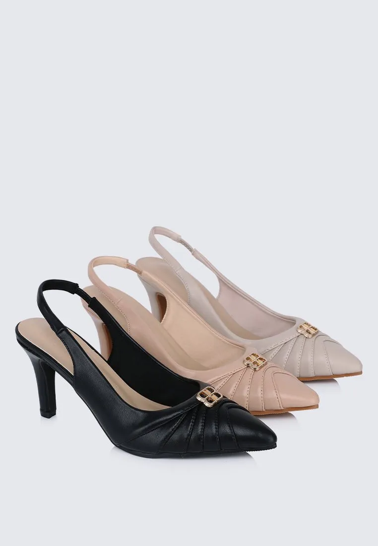 Bovis Comfy Heels In Nude Pink