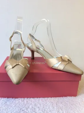 BRAND NEW JACQUES VERT SANDSTONE SATIN SLINGBACK HEELS SIZE 6/39