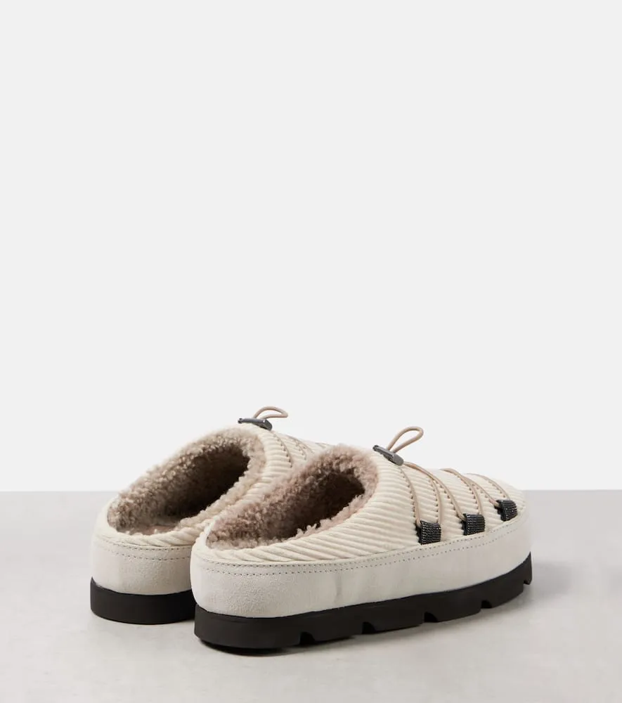 Brunello Cucinelli Chunky shearling-lined slippers