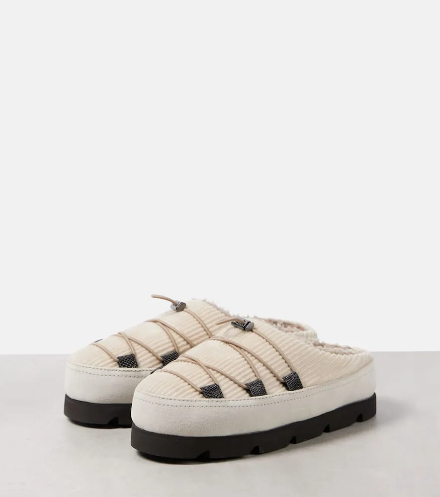 Brunello Cucinelli Chunky shearling-lined slippers