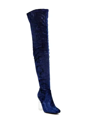 Cape Robbin Fay-15 Over The Knee Stretch Glass Heel Thigh High Boots