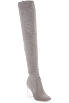 Cape Robbin Fay-2 Over The Knee Stretch Glass Heel Thigh High Boots