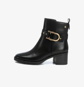 Carmela black leather ankle boots