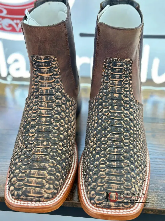 CAVAL SHORT BOOT PITON COGÑAC