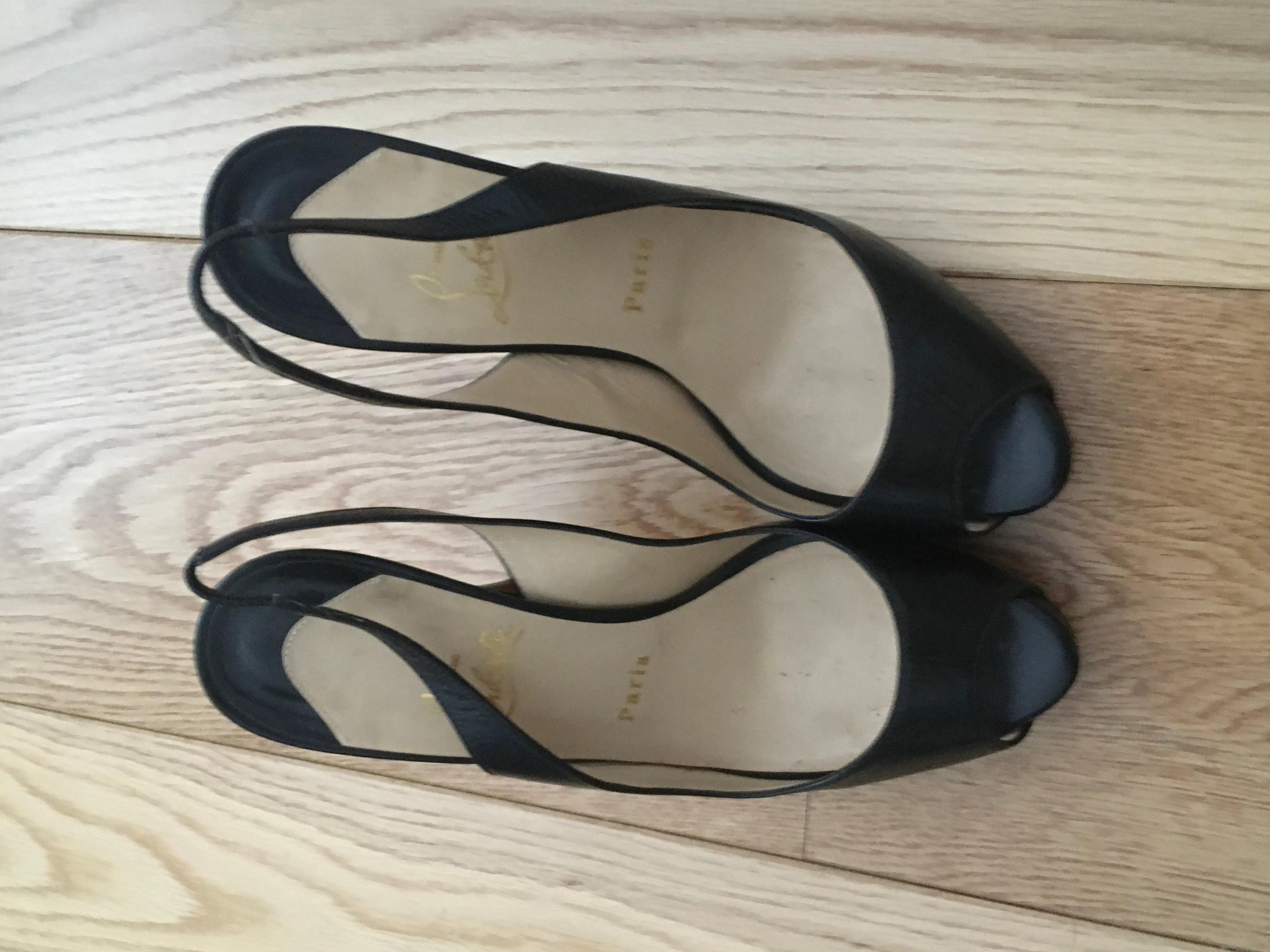 Christian Louboutin peep-toe slingback pumps Shoes 39.5 ladies