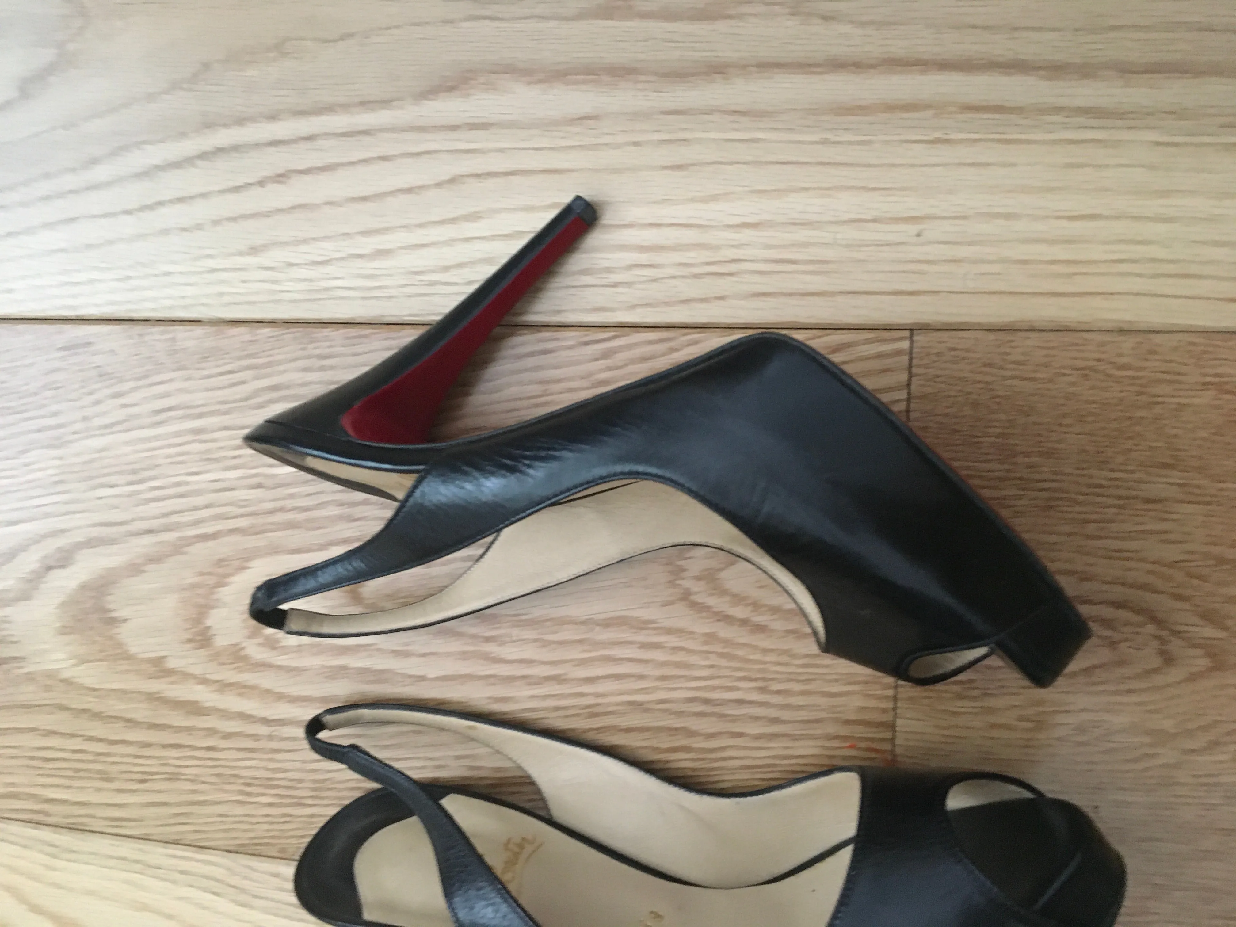 Christian Louboutin peep-toe slingback pumps Shoes 39.5 ladies