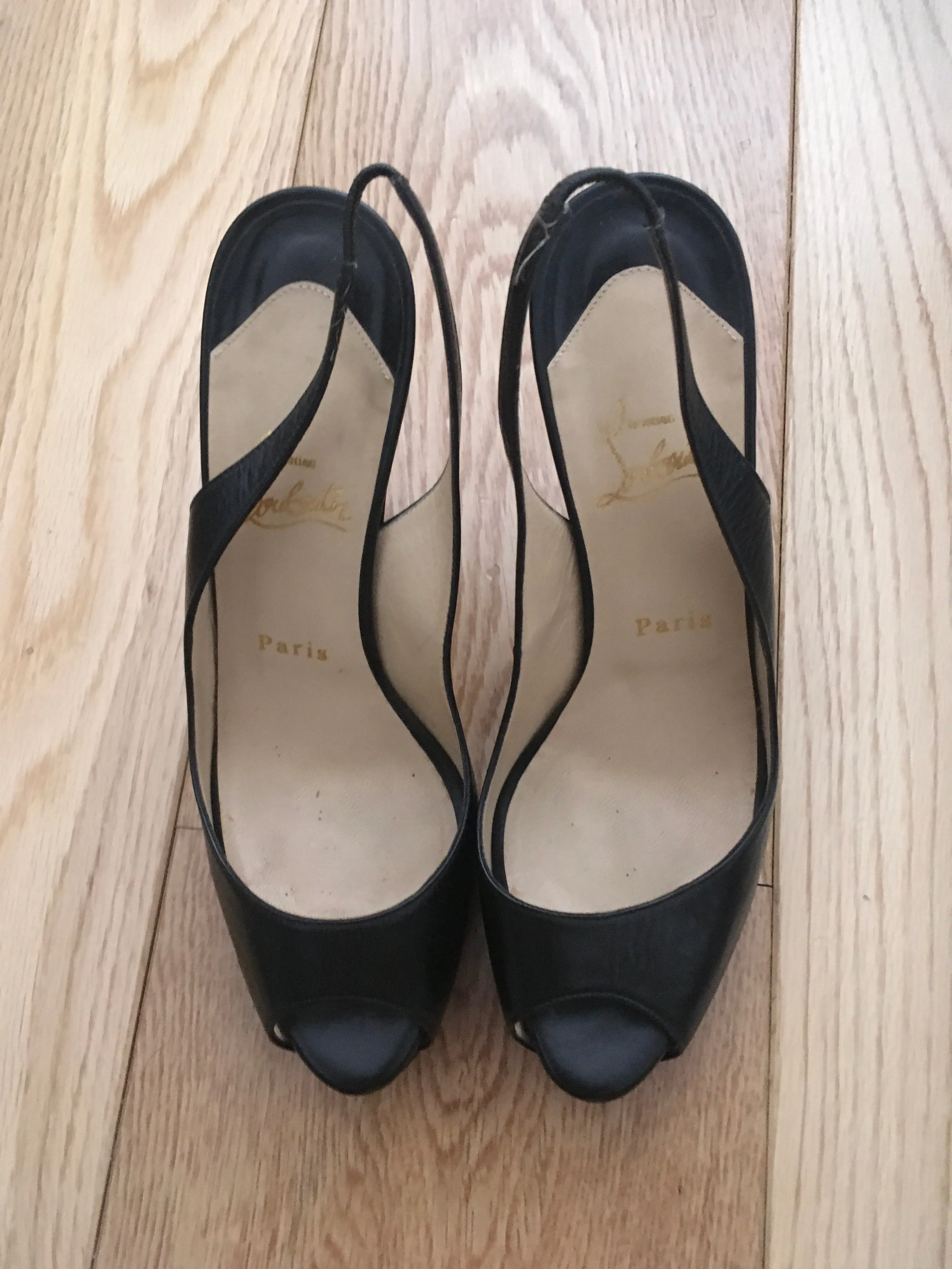Christian Louboutin peep-toe slingback pumps Shoes 39.5 ladies