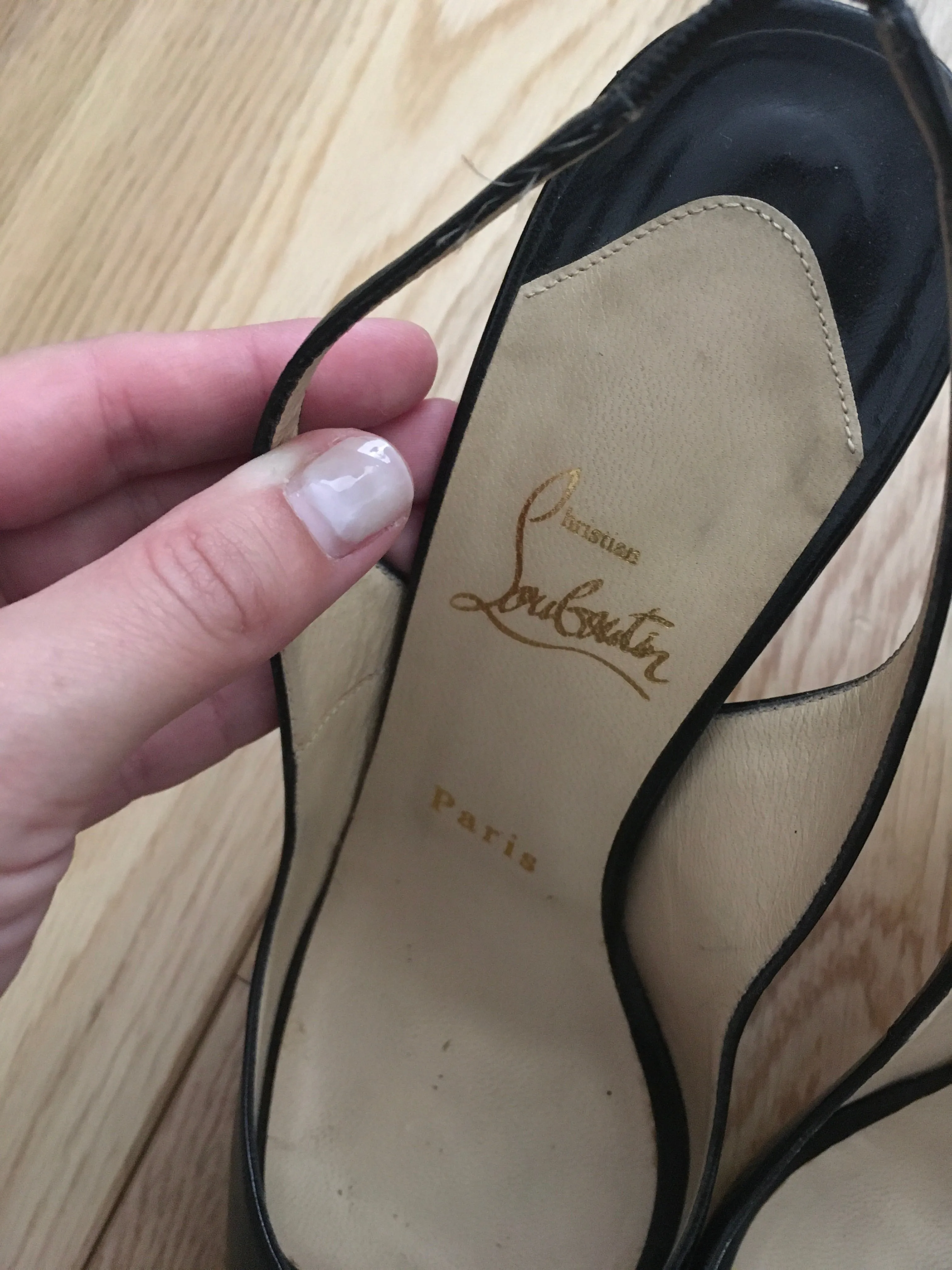 Christian Louboutin peep-toe slingback pumps Shoes 39.5 ladies