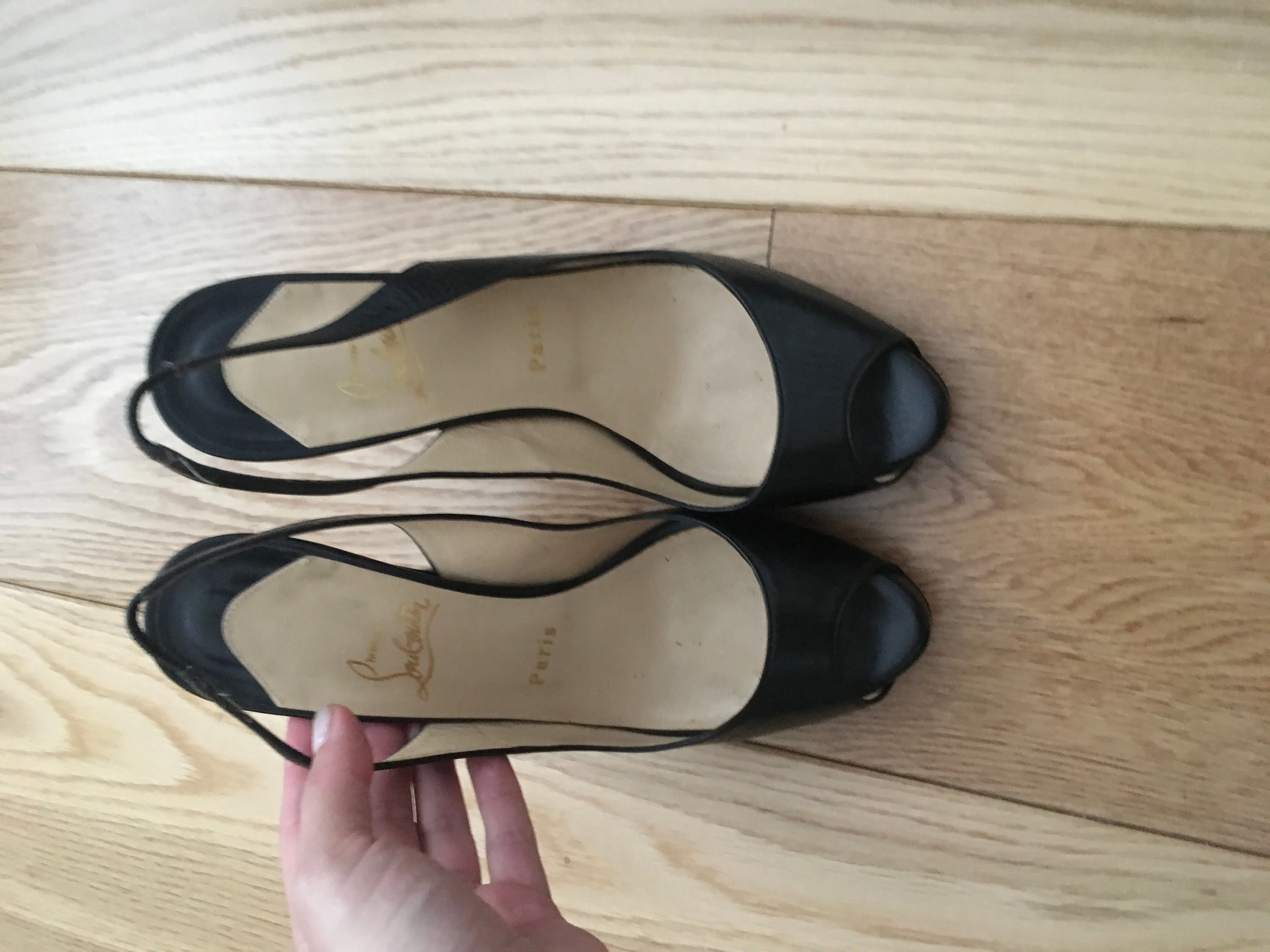 Christian Louboutin peep-toe slingback pumps Shoes 39.5 ladies