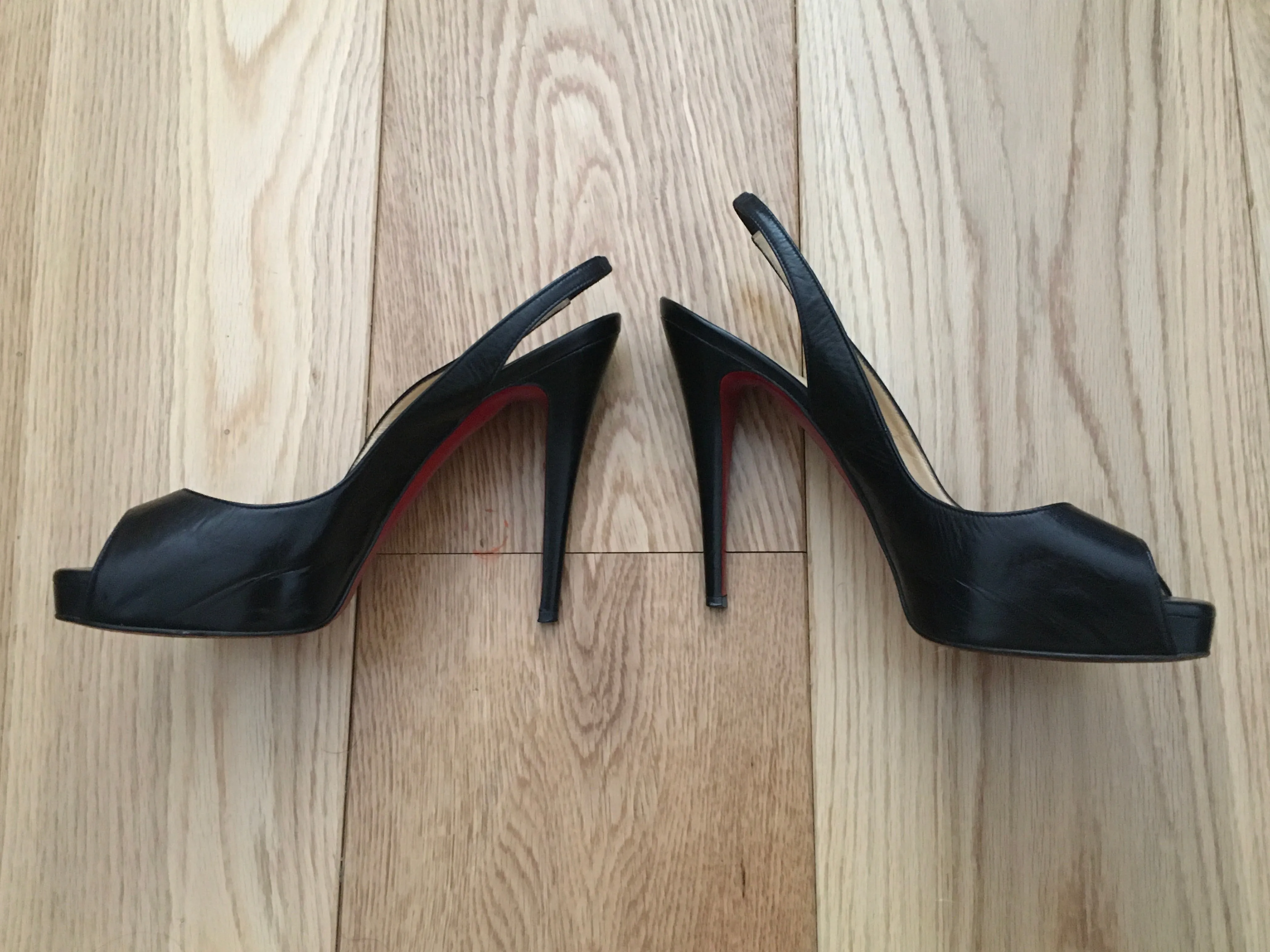 Christian Louboutin peep-toe slingback pumps Shoes 39.5 ladies