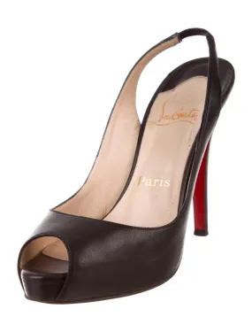 Christian Louboutin peep-toe slingback pumps Shoes 39.5 ladies