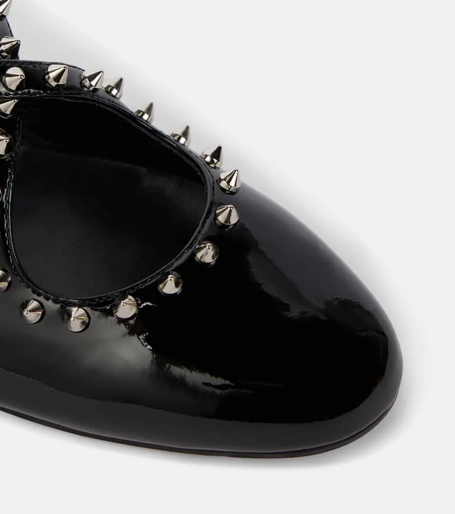 Christian Louboutin Pilouta Jane spiked patent leather ballet flats