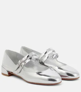 Christian Louboutin Sweet Jane metallic leather Mary Jane flats