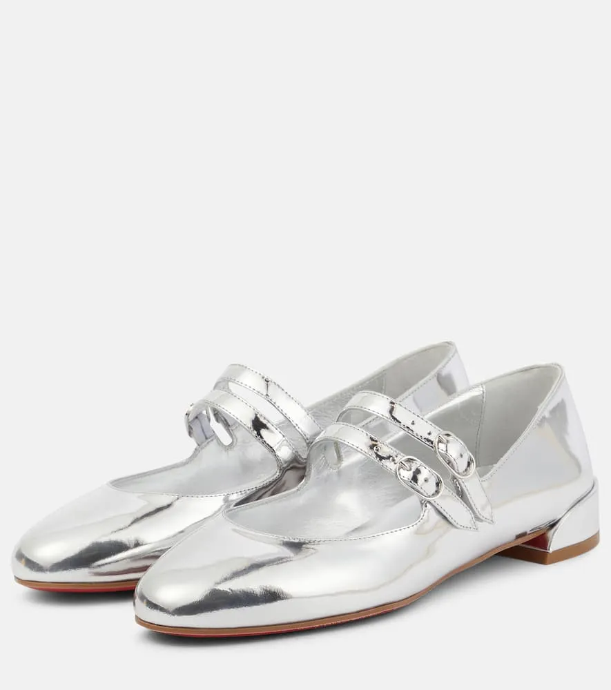 Christian Louboutin Sweet Jane metallic leather Mary Jane flats