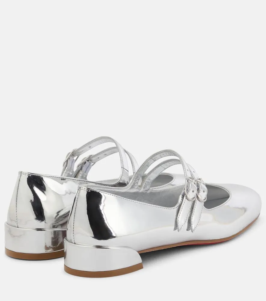 Christian Louboutin Sweet Jane metallic leather Mary Jane flats