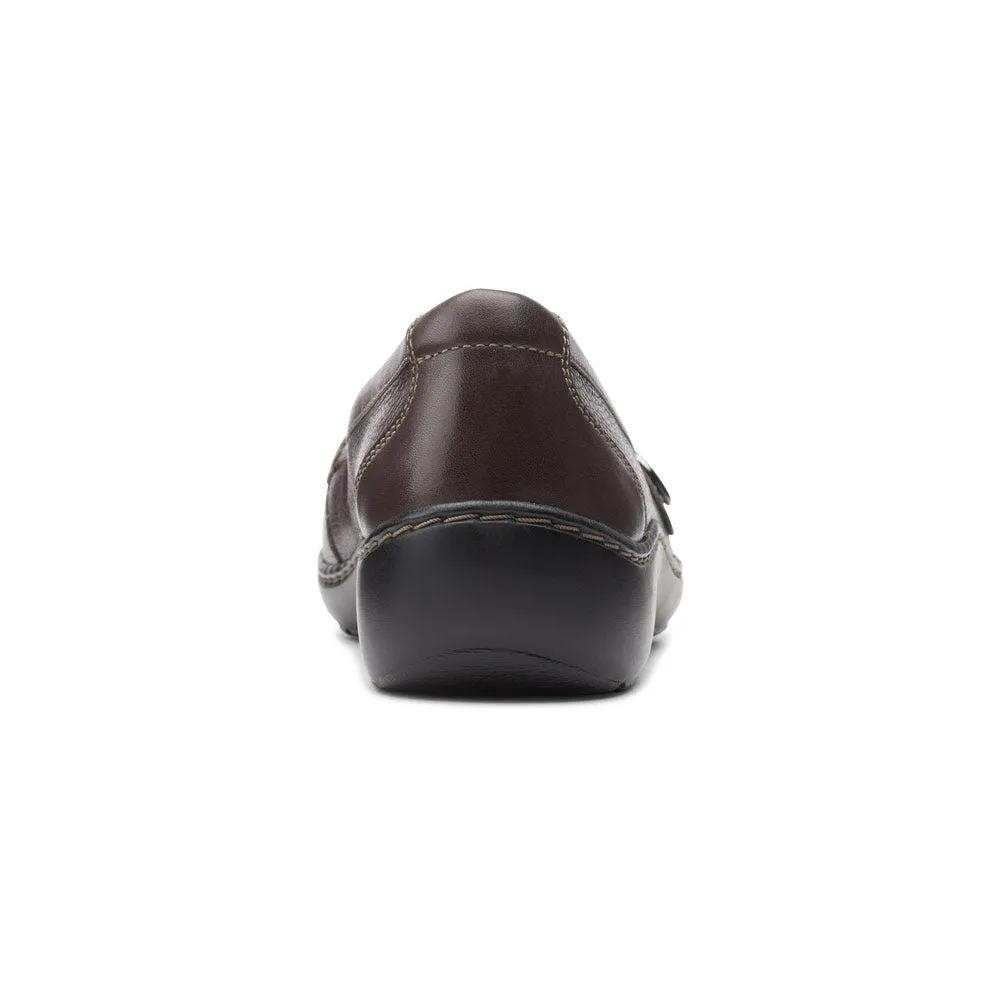 Clarks Cora Daisy Loafer Brown Tumbled Leather (Women's)