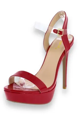 Clear Strap Platform Stiletto Heels