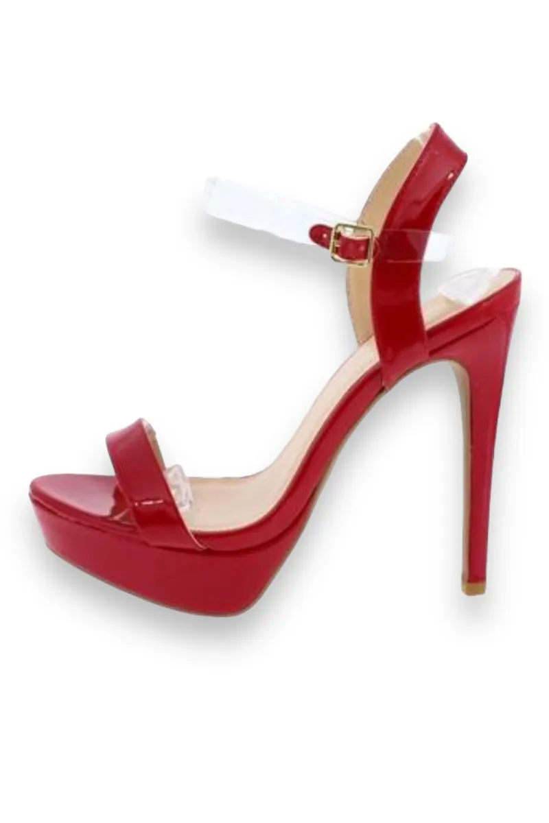Clear Strap Platform Stiletto Heels