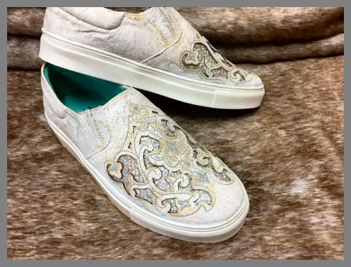 Corral Ladies White Crystal Sneaker