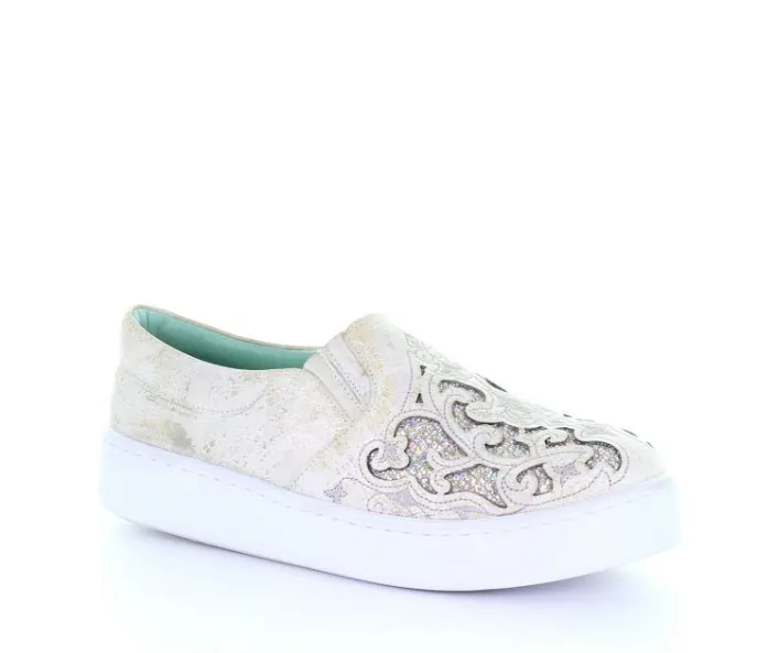 Corral Ladies White Crystal Sneaker