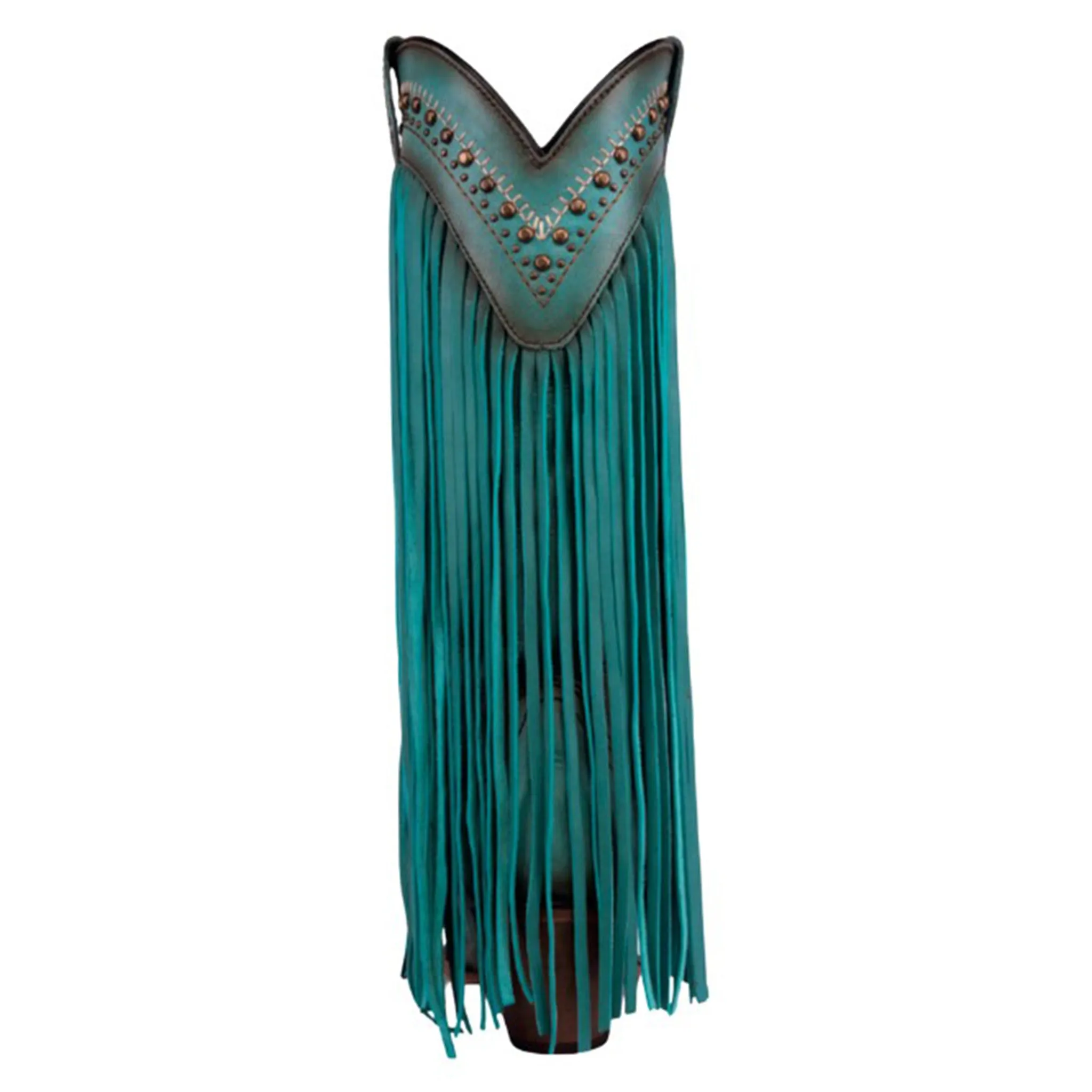 Corral Women's Turquoise Crystal/Studs Fringe Boots