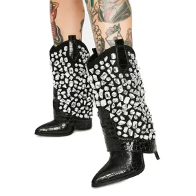 Crystal Croc Western Boots