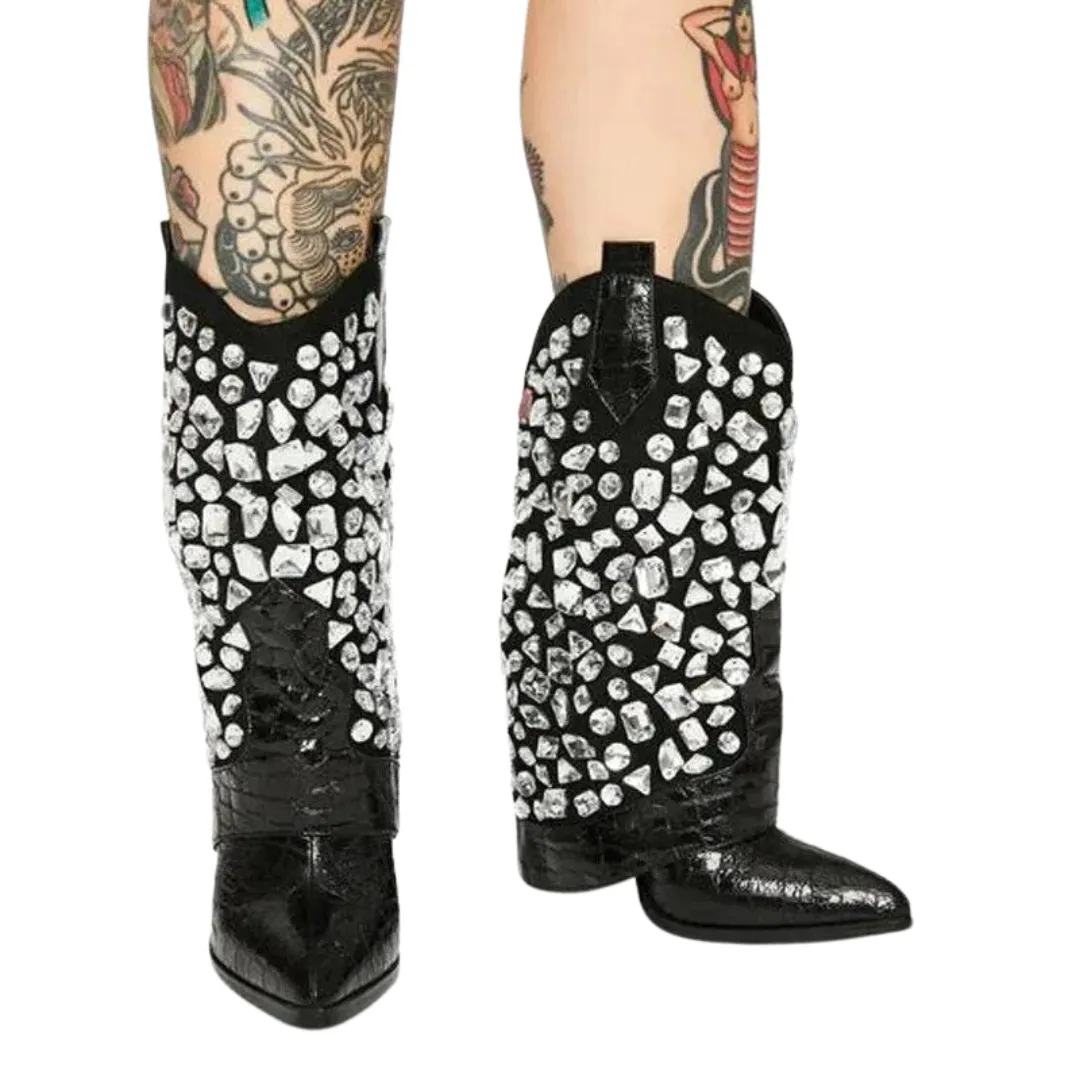 Crystal Croc Western Boots